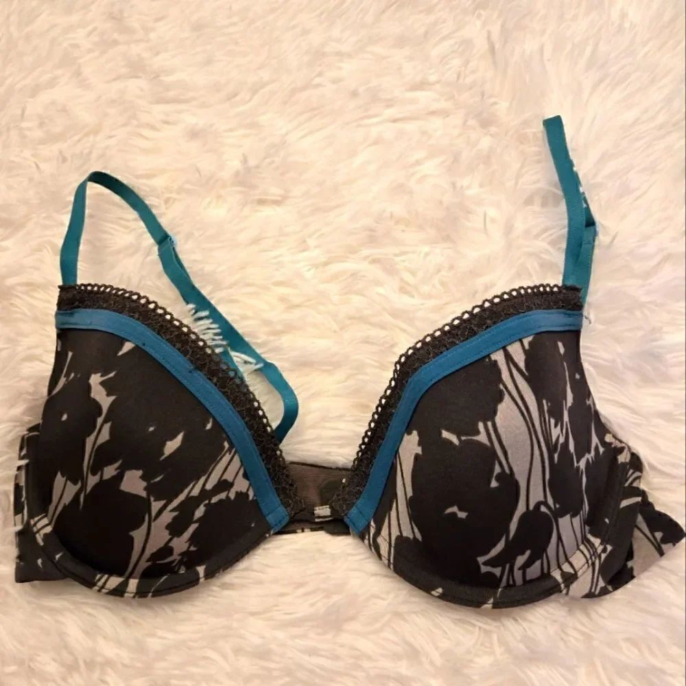 Calvin Klein Floral Lace Trim Underwire Bra 34B